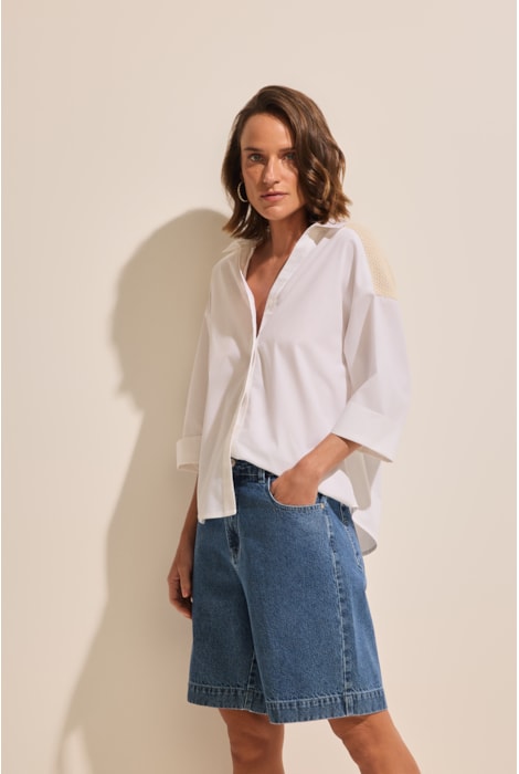Bermuda Jeans Medium Indigo Stroke