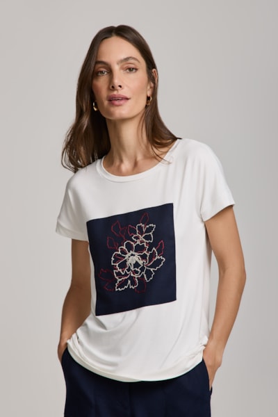 Blusa Bordada M/c
