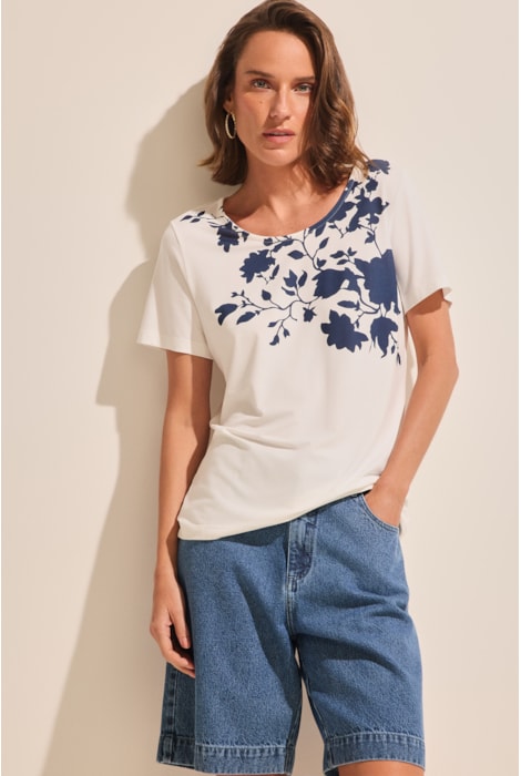 Blusa Coppola Estampada Stroke Off White
