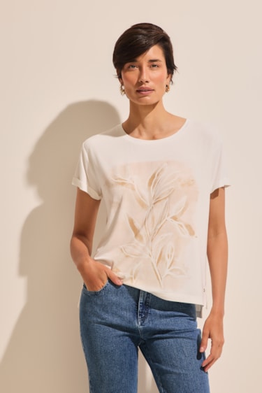 Blusa Coppola Manga Curta Off White