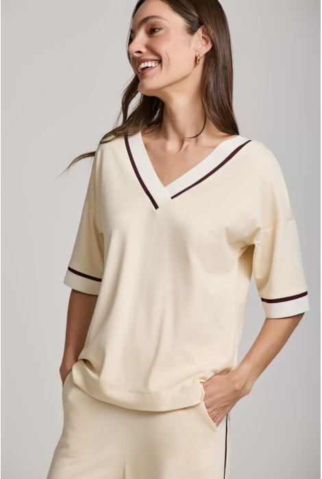 Blusa Detalhe Listrado Mg 7/8