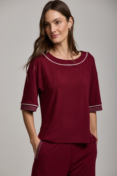 Blusa Detalhe Pespontos Mg 7/8