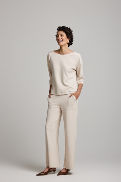 Calça Pantalona Contraste