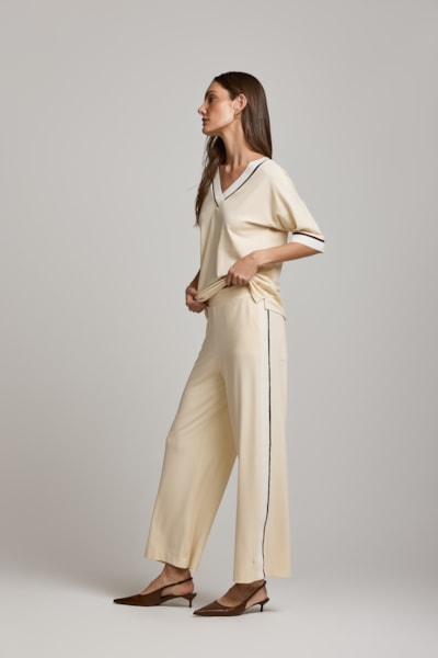 Segunda imagem do produto Calça Pantalona Det. Listrado