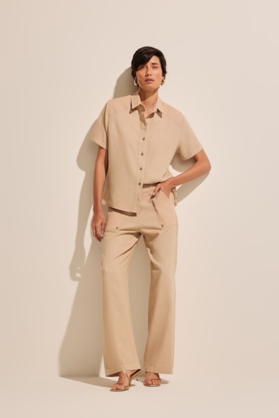 Calça Pantalona Linho Stroke Collection