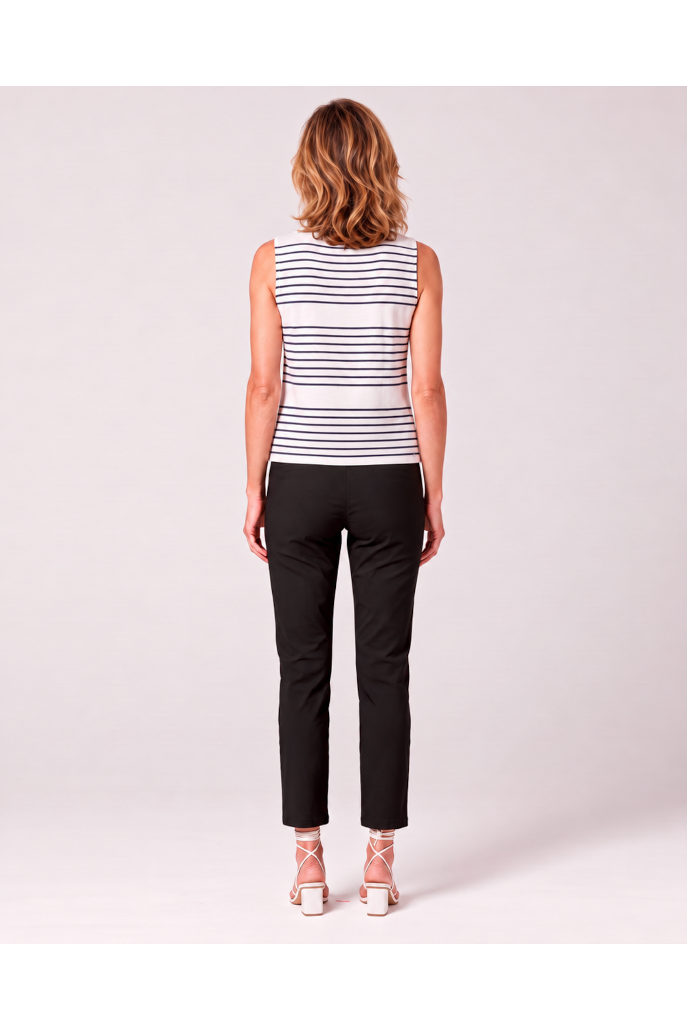Tunica Leninha Regata Stroke OFF WHITE/MARINHO - Imagem 2