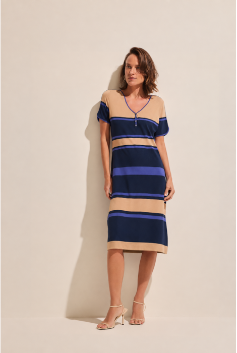 Vestido Anne Listrado Vortex Stroke
