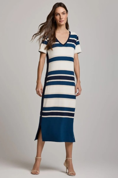 Vestido Anne Mid Listrado