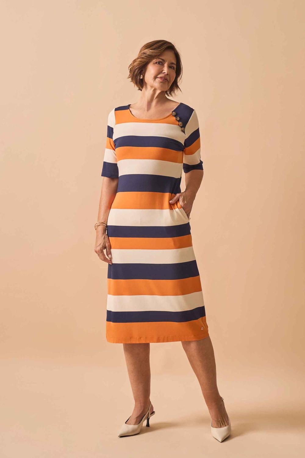 Vestido Anne Midi Listrado Stroke LISTRADO - Imagem 4