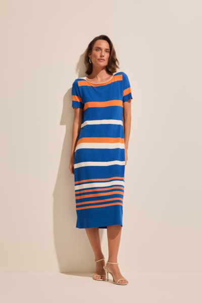 Vestido Anne Midi Listrado Stroke