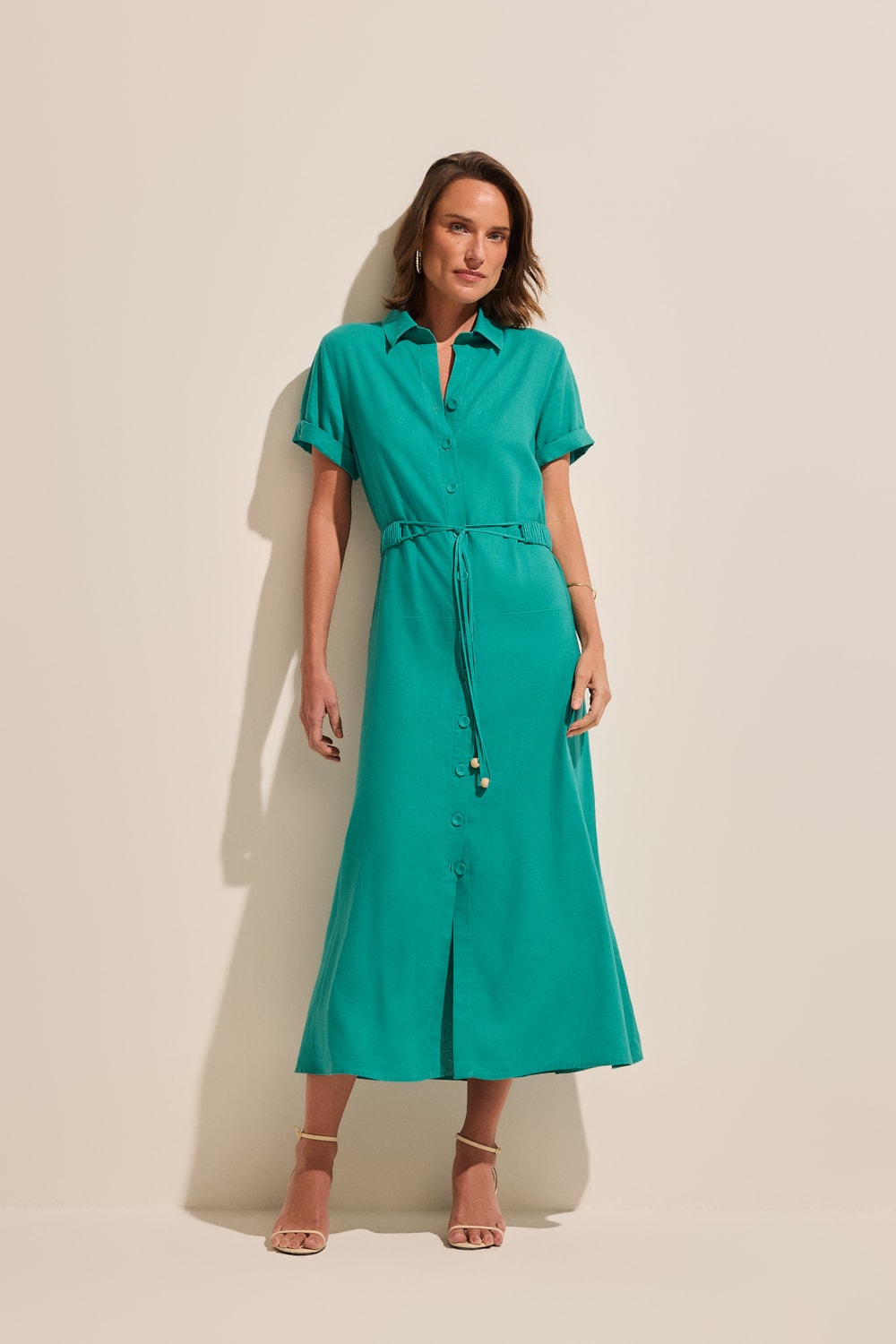 Vestido Chemisier Stroke Stroke VERDE JASPE - Imagem 1