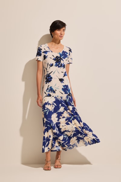 Vestido Fluido Estampa Memphis Stroke