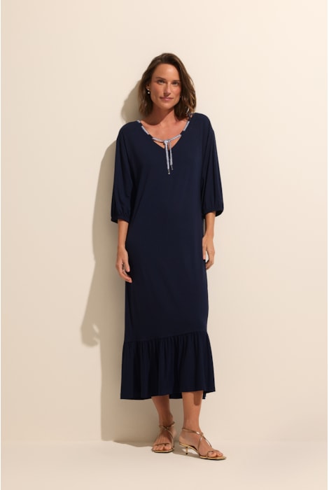 Vestido Midi Em Malha De Viscose